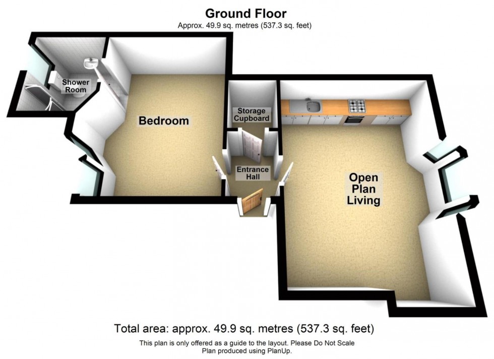 Floorplan for Flat 1 Old English Hotel, 77 Dale Road, Matlock