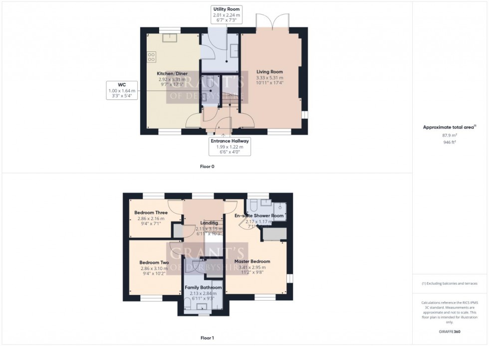 Floorplan for 1 Vale Rise, Matlock