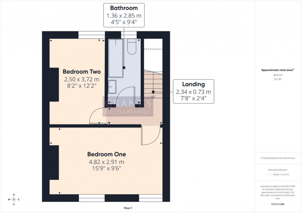 Floorplan for Brunswood Road, Matlock Bath, Matlock
