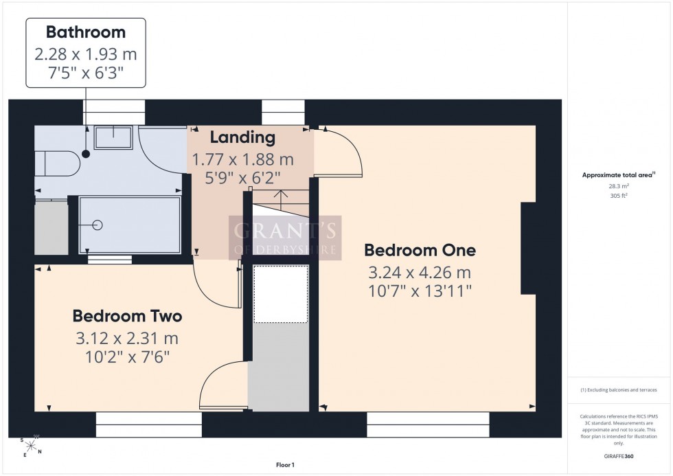 Floorplan for Starkholmes Road, Matlock, DE4