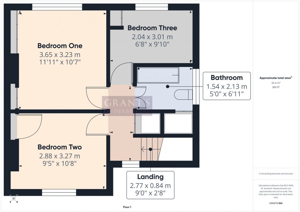 Floorplan for Oker Avenue, Darley Dale, DE4